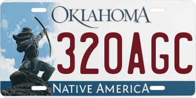 OK license plate 320AGC