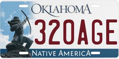 OK license plate 320AGE