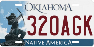OK license plate 320AGK