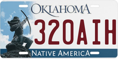 OK license plate 320AIH