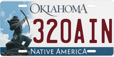 OK license plate 320AIN