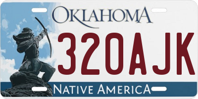 OK license plate 320AJK