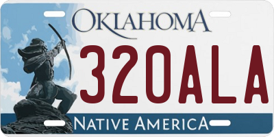 OK license plate 320ALA