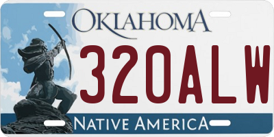 OK license plate 320ALW