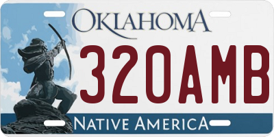 OK license plate 320AMB