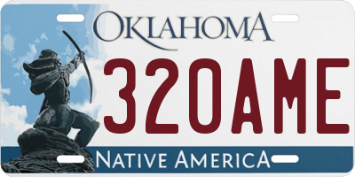 OK license plate 320AME