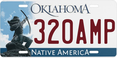 OK license plate 320AMP