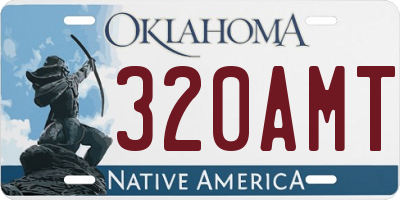 OK license plate 320AMT