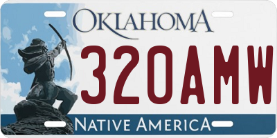 OK license plate 320AMW