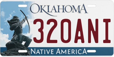 OK license plate 320ANI