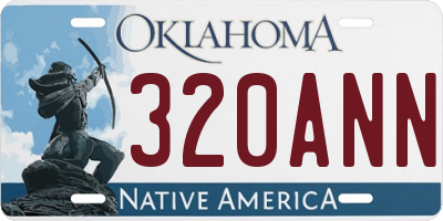 OK license plate 320ANN