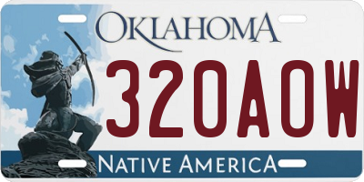 OK license plate 320AOW