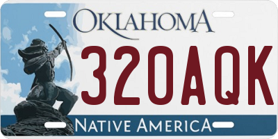 OK license plate 320AQK