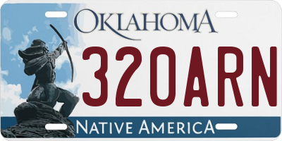 OK license plate 320ARN