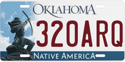 OK license plate 320ARQ