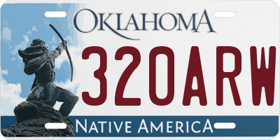 OK license plate 320ARW