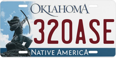 OK license plate 320ASE