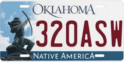 OK license plate 320ASW