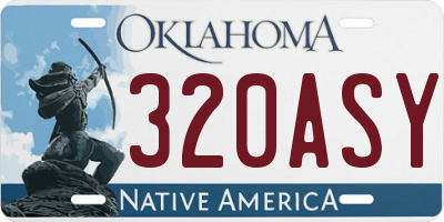 OK license plate 320ASY