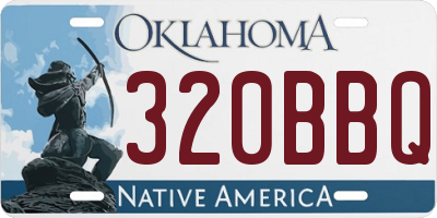 OK license plate 320BBQ