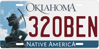 OK license plate 320BEN