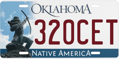 OK license plate 320CET