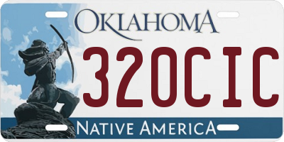 OK license plate 320CIC
