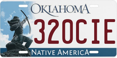 OK license plate 320CIE