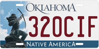 OK license plate 320CIF