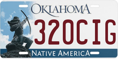 OK license plate 320CIG