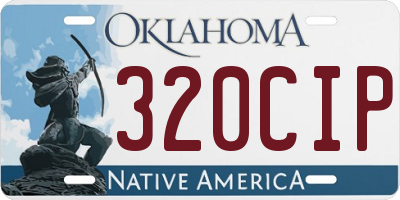 OK license plate 320CIP