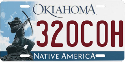 OK license plate 320COH