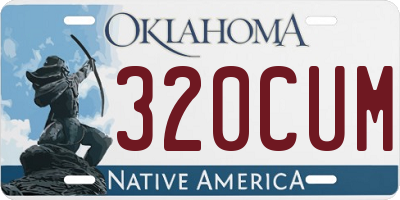 OK license plate 320CUM