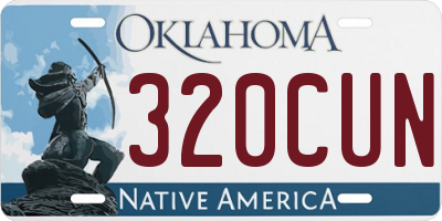 OK license plate 320CUN