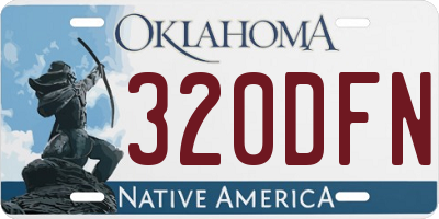 OK license plate 320DFN
