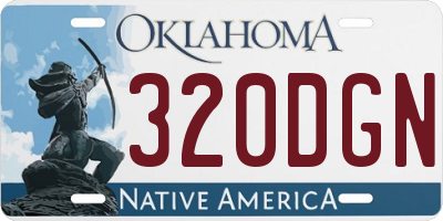 OK license plate 320DGN