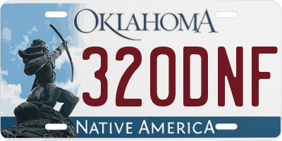 OK license plate 320DNF