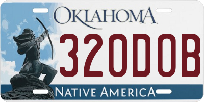 OK license plate 320DOB