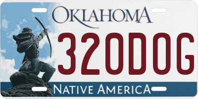 OK license plate 320DOG