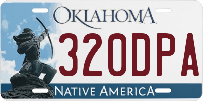 OK license plate 320DPA