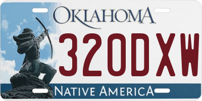 OK license plate 320DXW