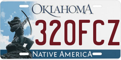 OK license plate 320FCZ