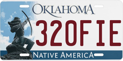 OK license plate 320FIE