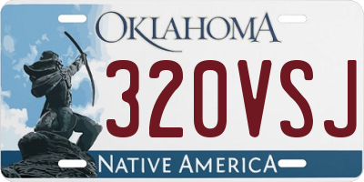 OK license plate 320VSJ