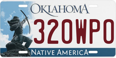 OK license plate 320WPO