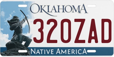 OK license plate 320ZAD