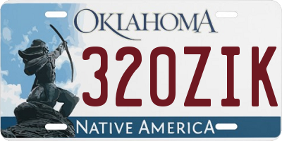 OK license plate 320ZIK
