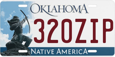 OK license plate 320ZIP