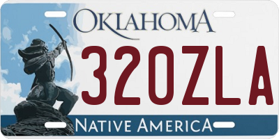 OK license plate 320ZLA