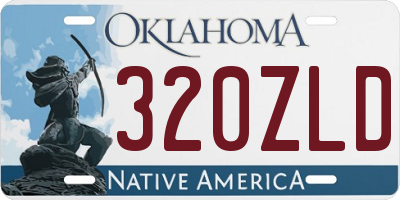 OK license plate 320ZLD